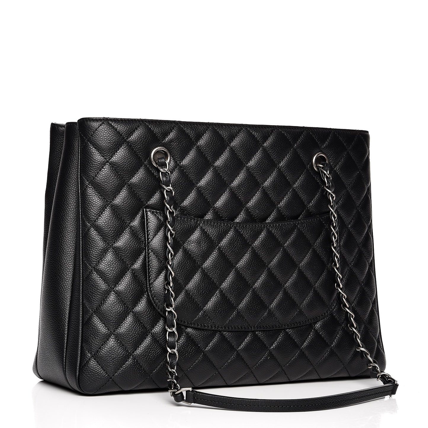 Caviar Quilted Urban Companion Shopping Tote Black