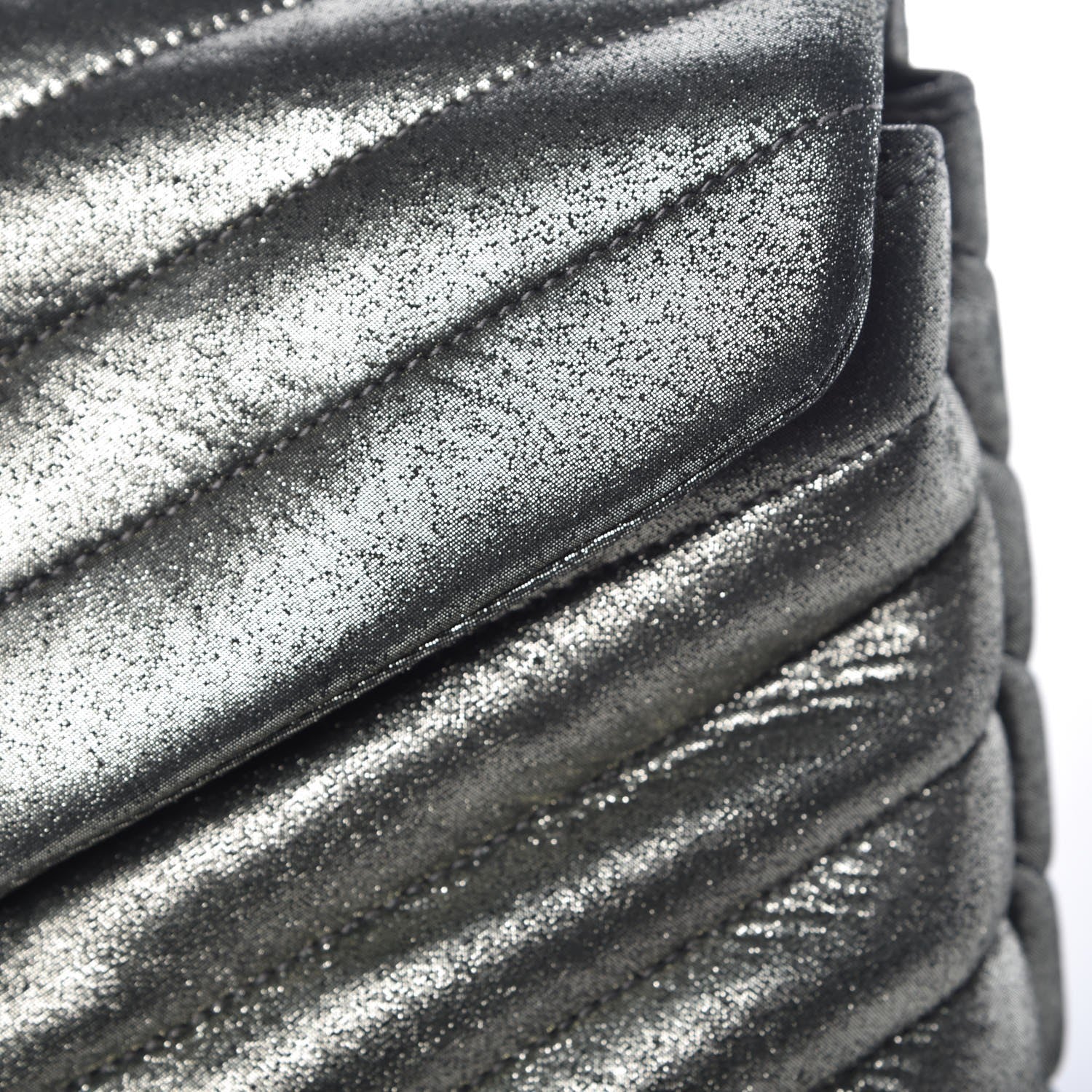 Saint Laurent Metallic Calfskin Y Calfskin Monogram Small Loulou Chain Satchel Dark Grey 16 of 19