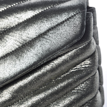 Saint Laurent Metallic Calfskin Y Calfskin Monogram Small Loulou Chain Satchel Dark Grey 16 of 19