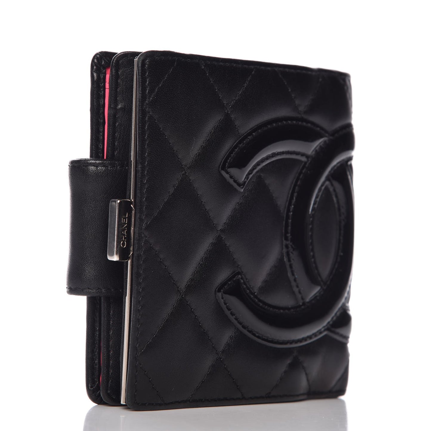 Calfskin Quilted Cambon Bi-Fold Wallet Black