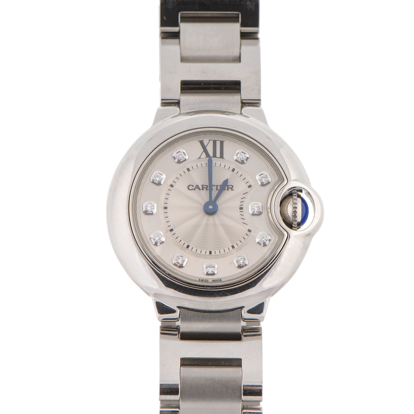 Stainless Steel Diamond 28mm Ballon Bleu De Quartz Watch