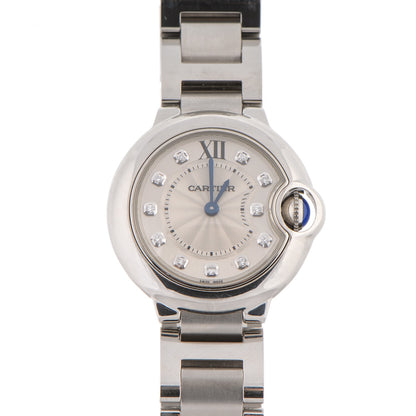 Cartier Stainless Steel Diamond 28mm Ballon Bleu De Quartz Watch 1 of 7