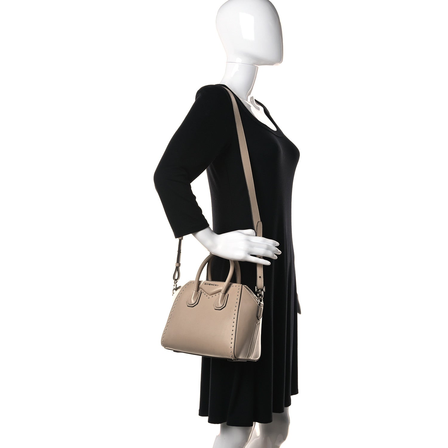 Givenchy Calfskin Mini Studded Antigona Beige Buff 2 of 27