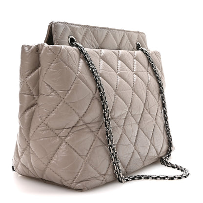 Chanel Aged Calfskin Quilted Reissue 2.55 Tote Light Grey 3 of 10