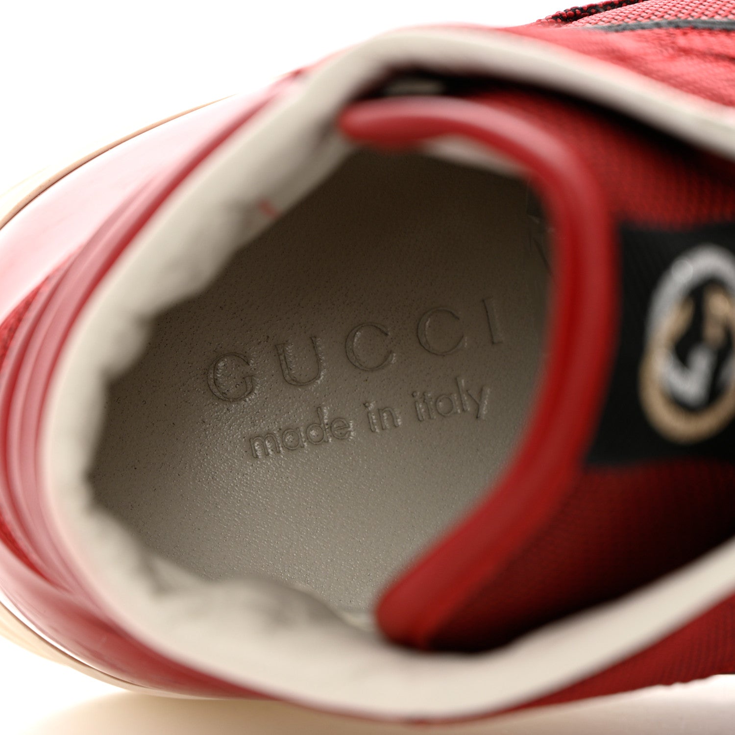 Gucci Baling Fabric Nappa Moorea Interlocking G Mens High Top Sneakers 9.5 Rosso Griggio 7 of 15