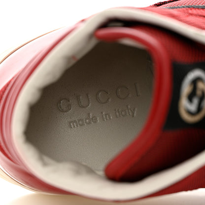 Gucci Baling Fabric Nappa Moorea Interlocking G Mens High Top Sneakers 9.5 Rosso Griggio 7 of 15