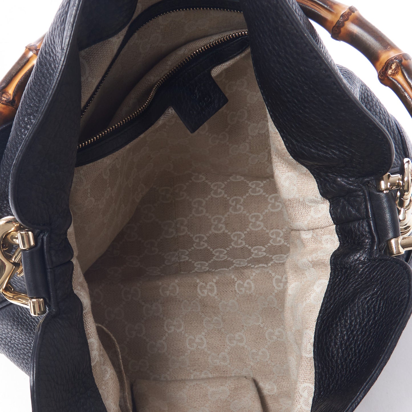 Pebbled Calfskin Medium Diana Bamboo Shoulder Bag Black