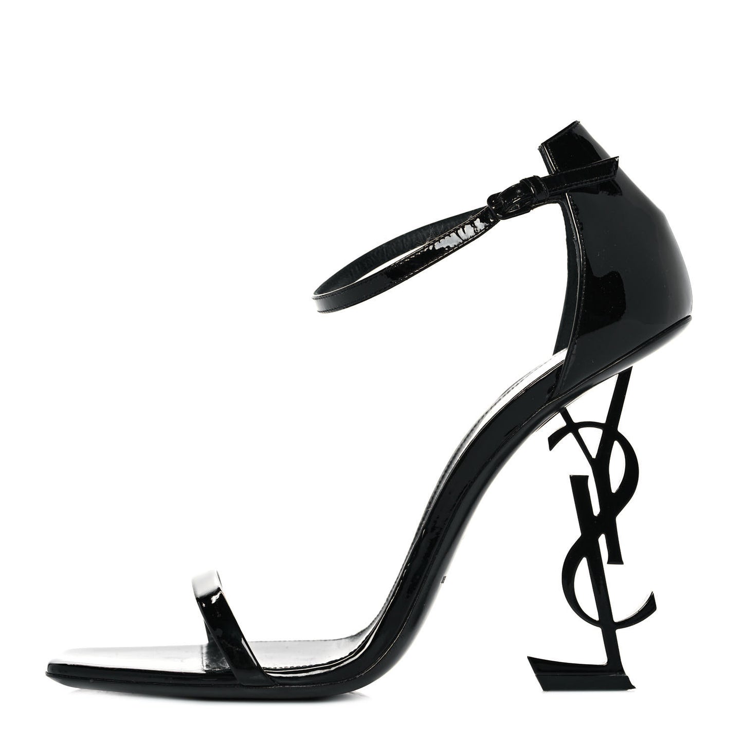Patent Calfskin Opyum 110 Sandals 39.5 Black