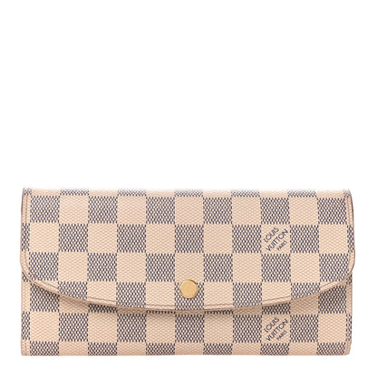 Louis Vuitton Damier Azur Emilie Wallet Rose Ballerine 1 of 9