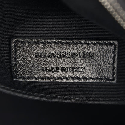 Saint Laurent Calfskin Rose Print Monogram Lou Camera Bag Black 7 of 14