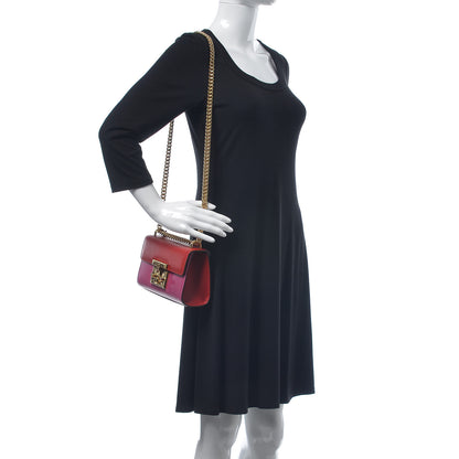 Gucci Calfskin Small Padlock Shoulder Bag New Rosette Hibiscus Red 2 of 9