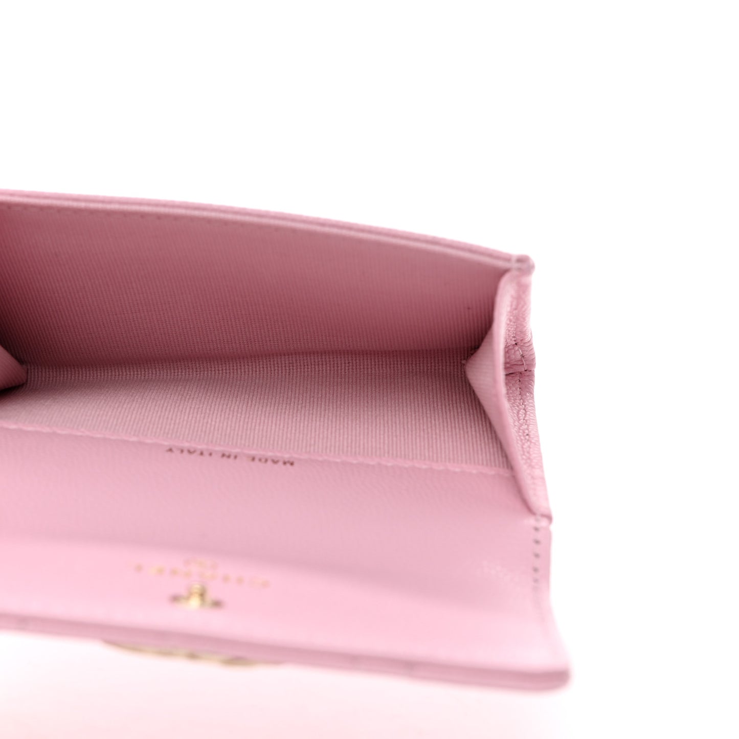 Caviar Quilted CC Flap Card Holder Pink