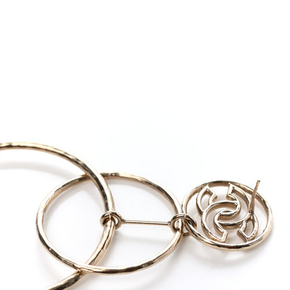 Chanel CC Dangle Double Circle Earrings Silver 4 of 4