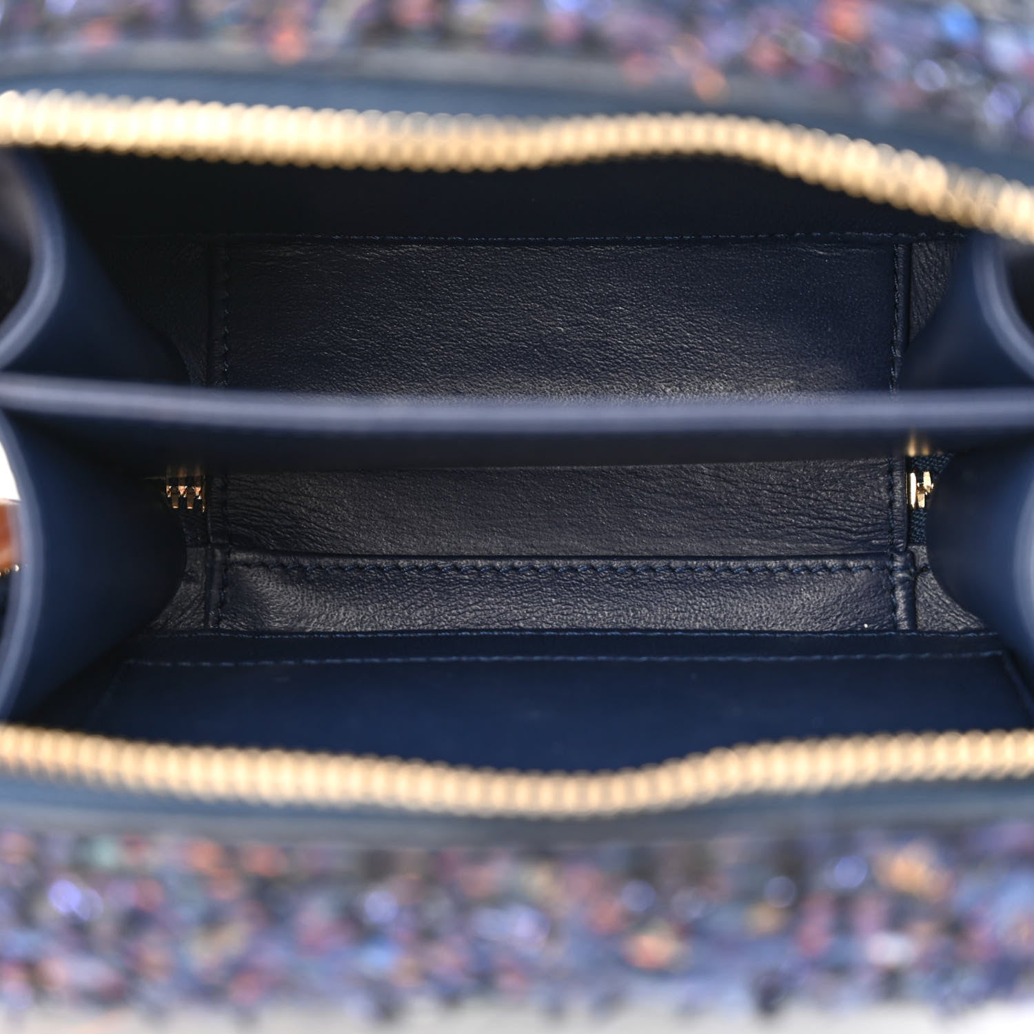 Chanel Tweed Snakeskin Quilted Small CC Filigree Vanity Case Navy Multicolor 5 of 11