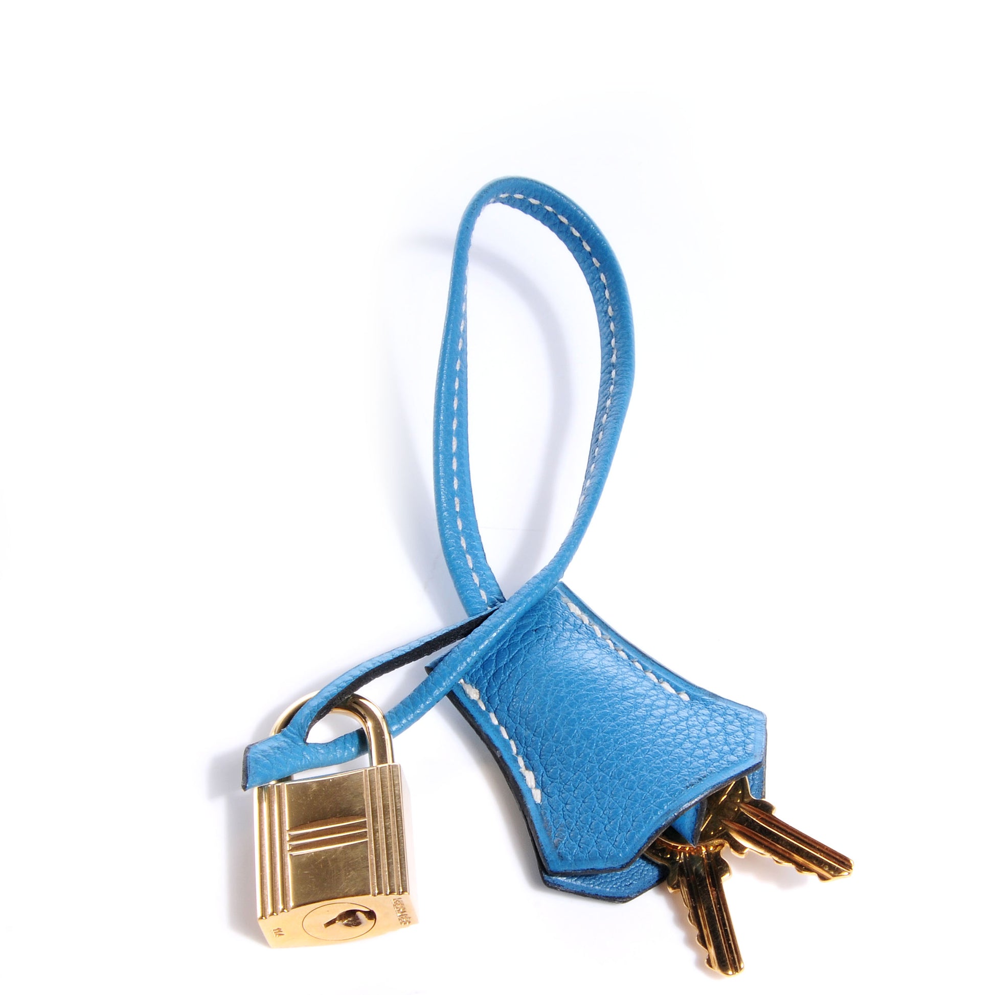 Hermes Taurillon Clemence Clochette Cadena Lock and Key Gold Mykonos 1 of 5