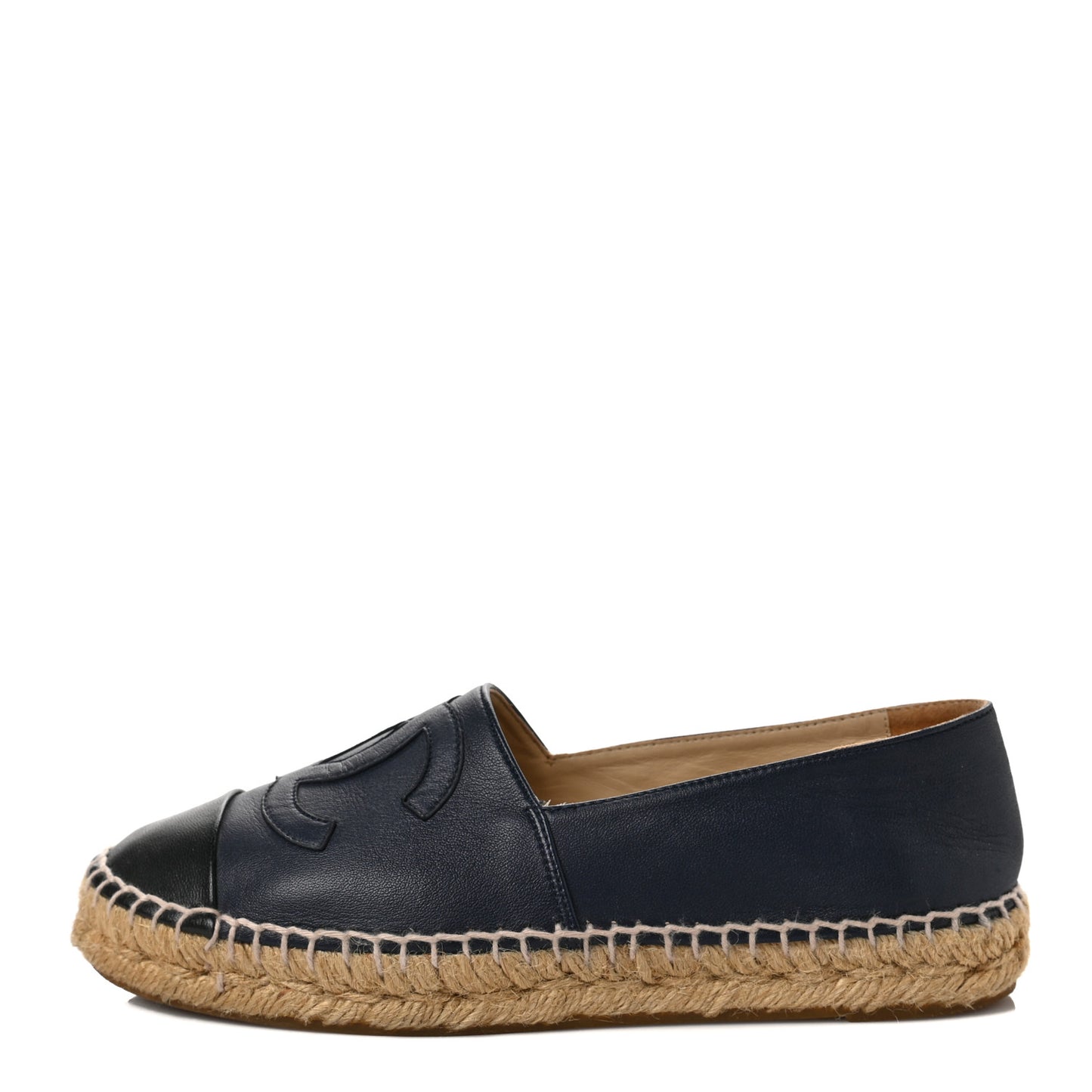 Lambskin CC Espadrilles 36 Navy Black