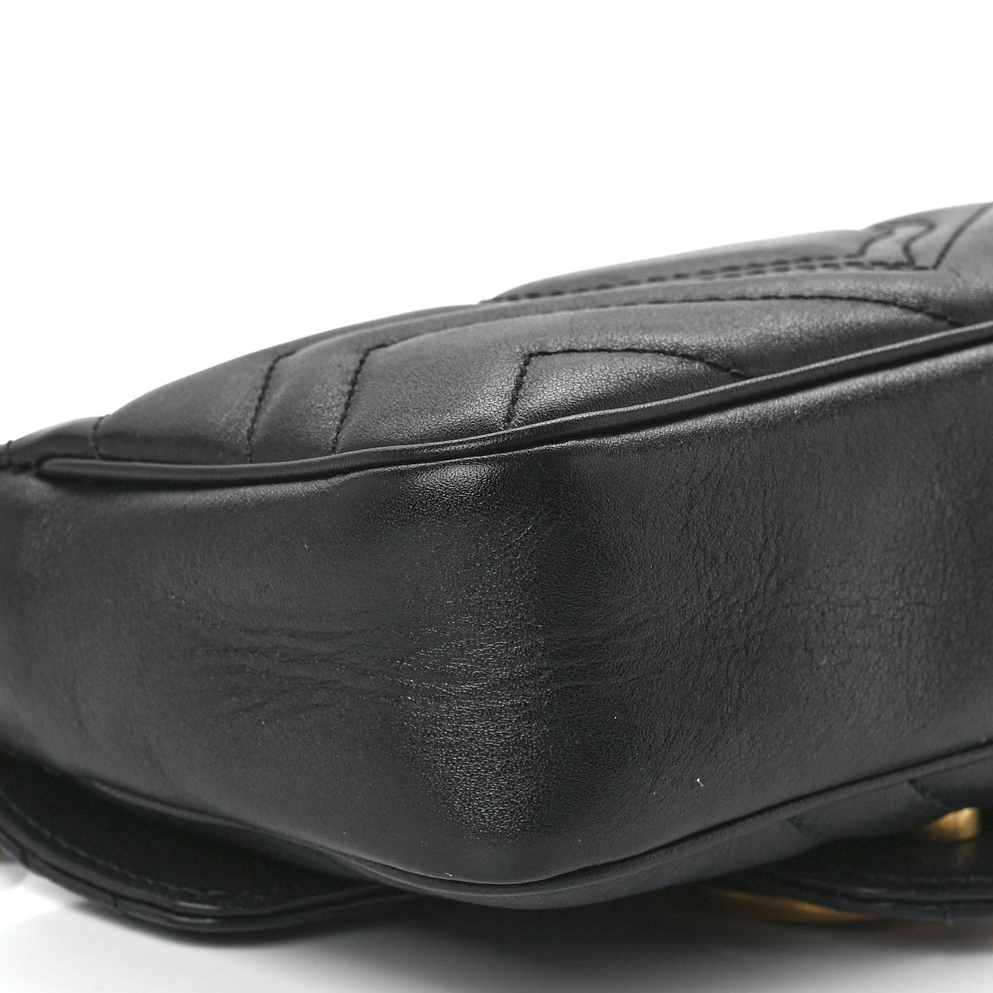 Calfskin Matelasse Super Mini GG Marmont Shoulder Bag Black