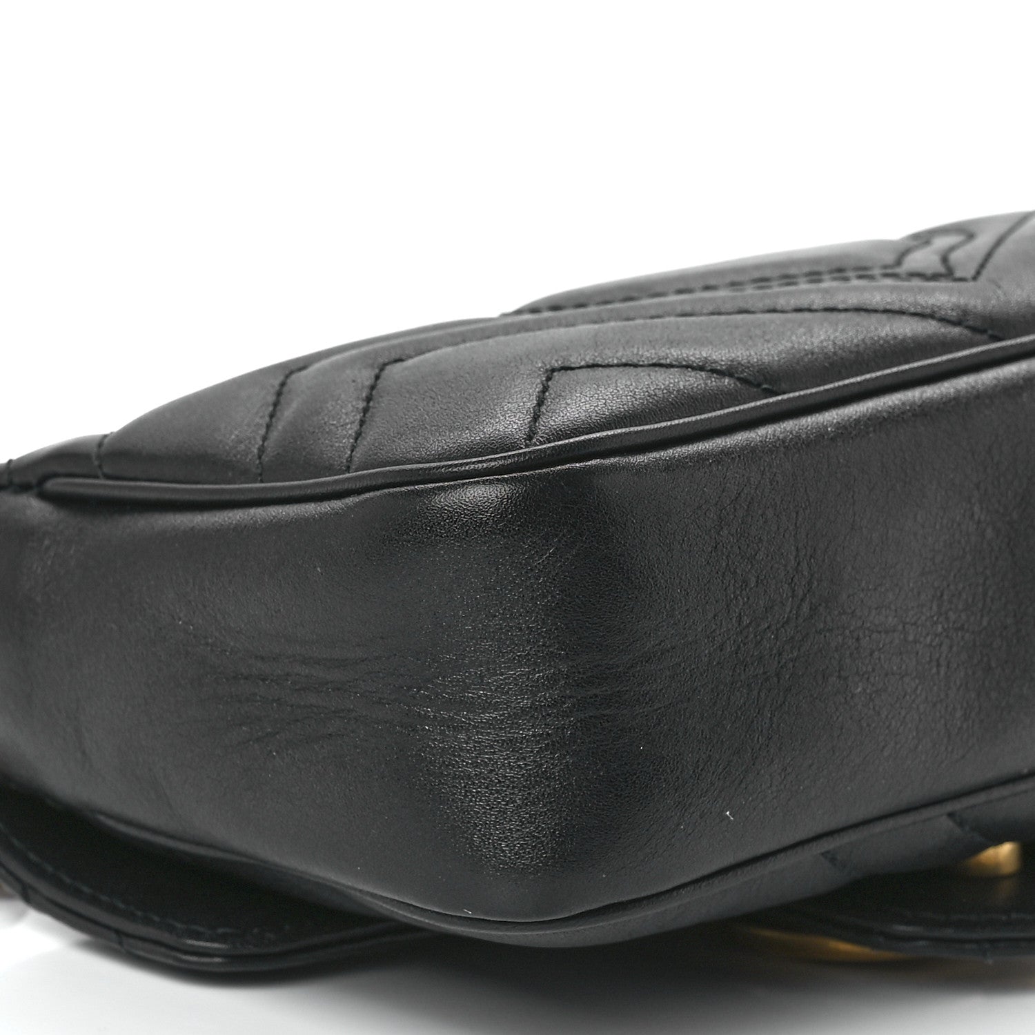Gucci Calfskin Matelasse Super Mini GG Marmont Shoulder Bag Black 10 of 12