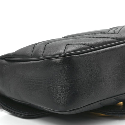 Gucci Calfskin Matelasse Super Mini GG Marmont Shoulder Bag Black 10 of 12