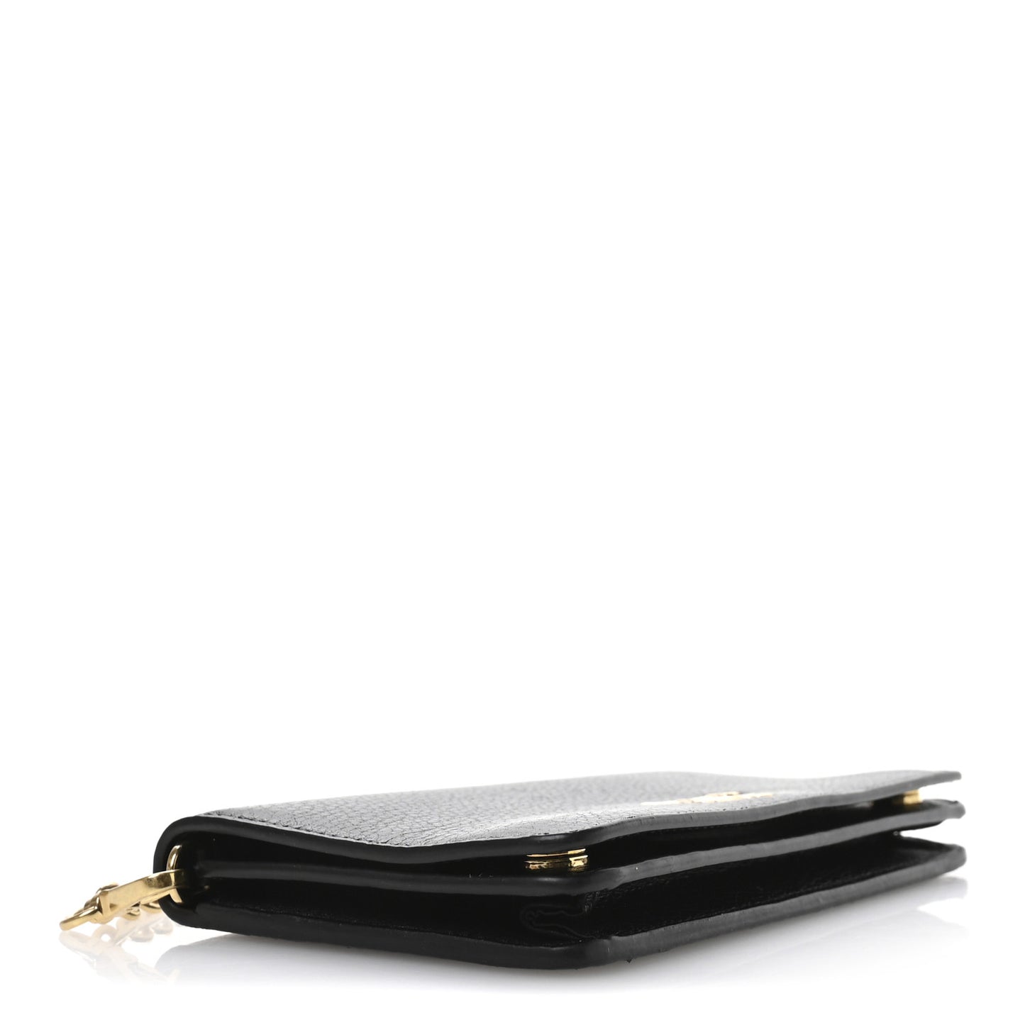 Vitello Daino Metal Chain Wallet Black
