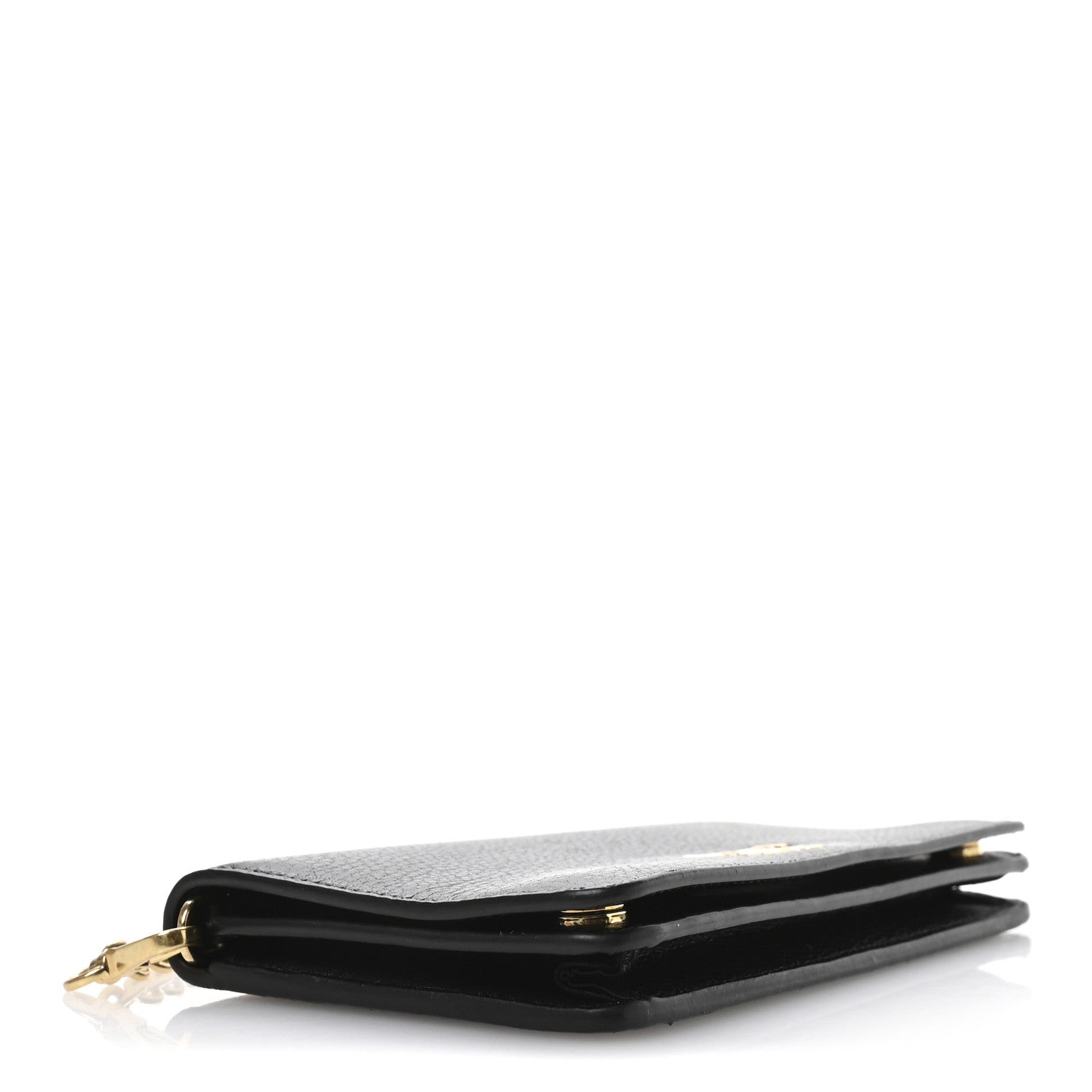 Prada Vitello Daino Metal Chain Wallet Black 3 of 11
