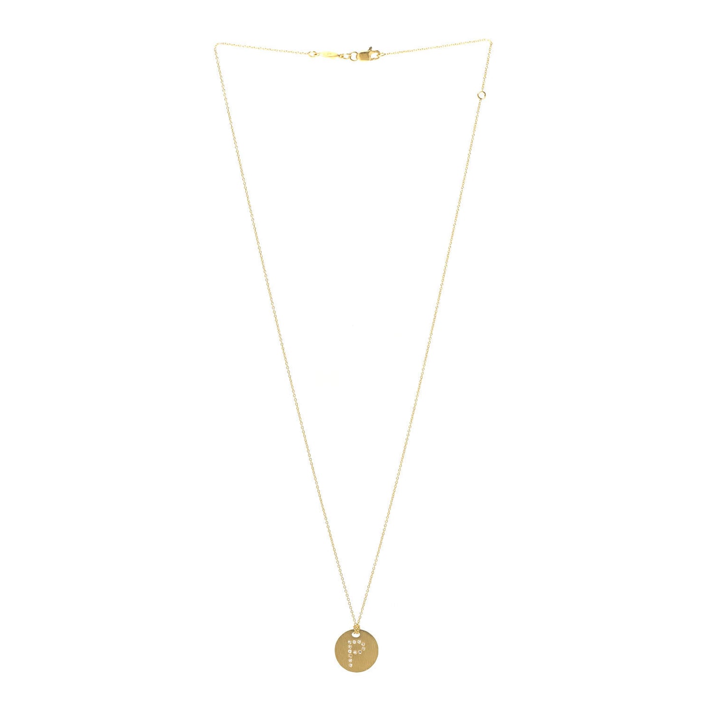 18K Yellow Gold Diamond Tiny Treasures Initial P Pendant Necklace