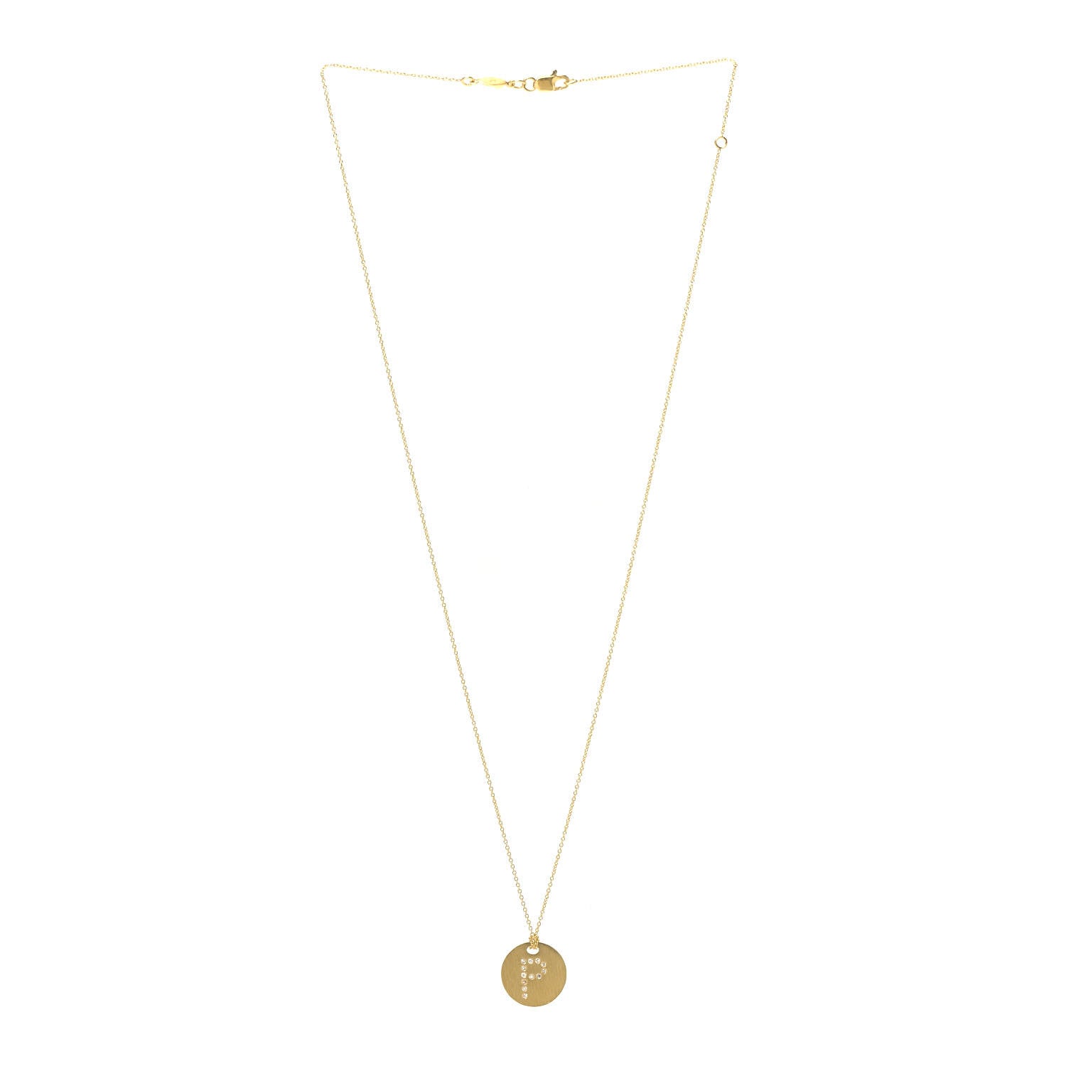 Roberto Coin 18K Yellow Gold Diamond Tiny Treasures Initial P Pendant Necklace 3 of 6