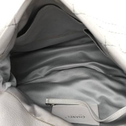 Chanel Glazed Calfskin XL On The Road Flap Light Grey 5 of 14