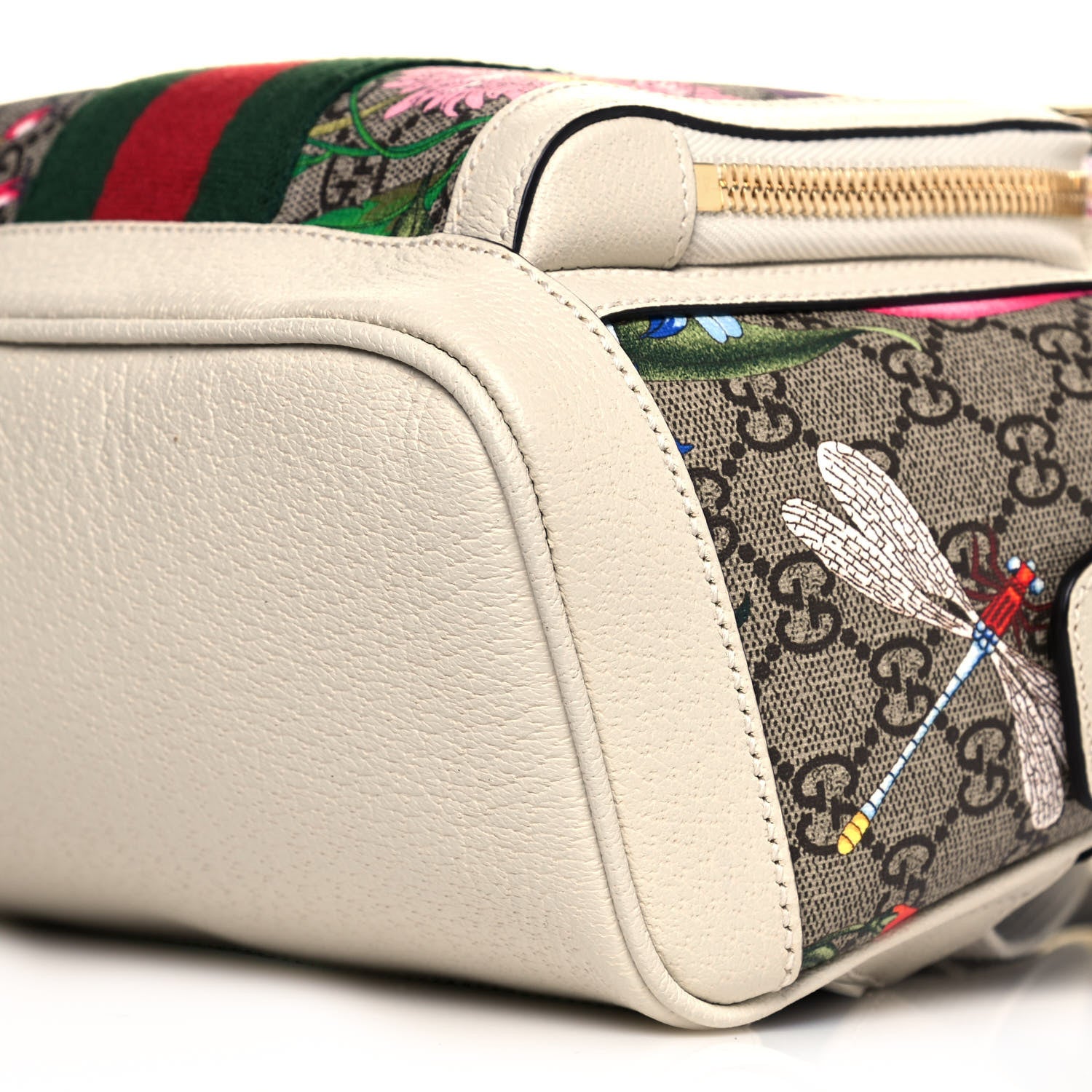 Gucci GG Supreme Monogram Flora Web Small Ophidia Day Backpack White 6 of 10