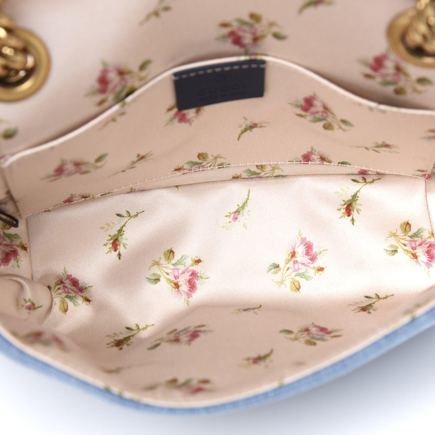 Gucci Denim Matelasse Mini Pearly GG Marmont Shoulder Bag Blue 4 of 9