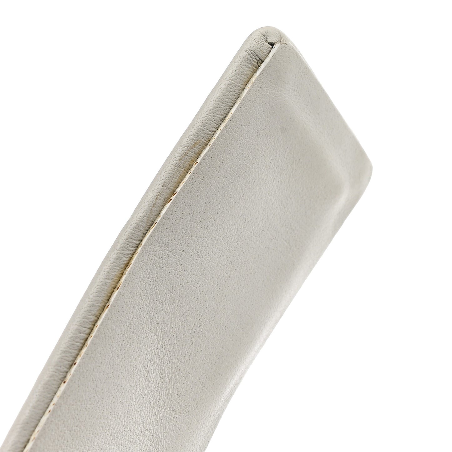Lambskin Quilted CC Belt 80 32 White
