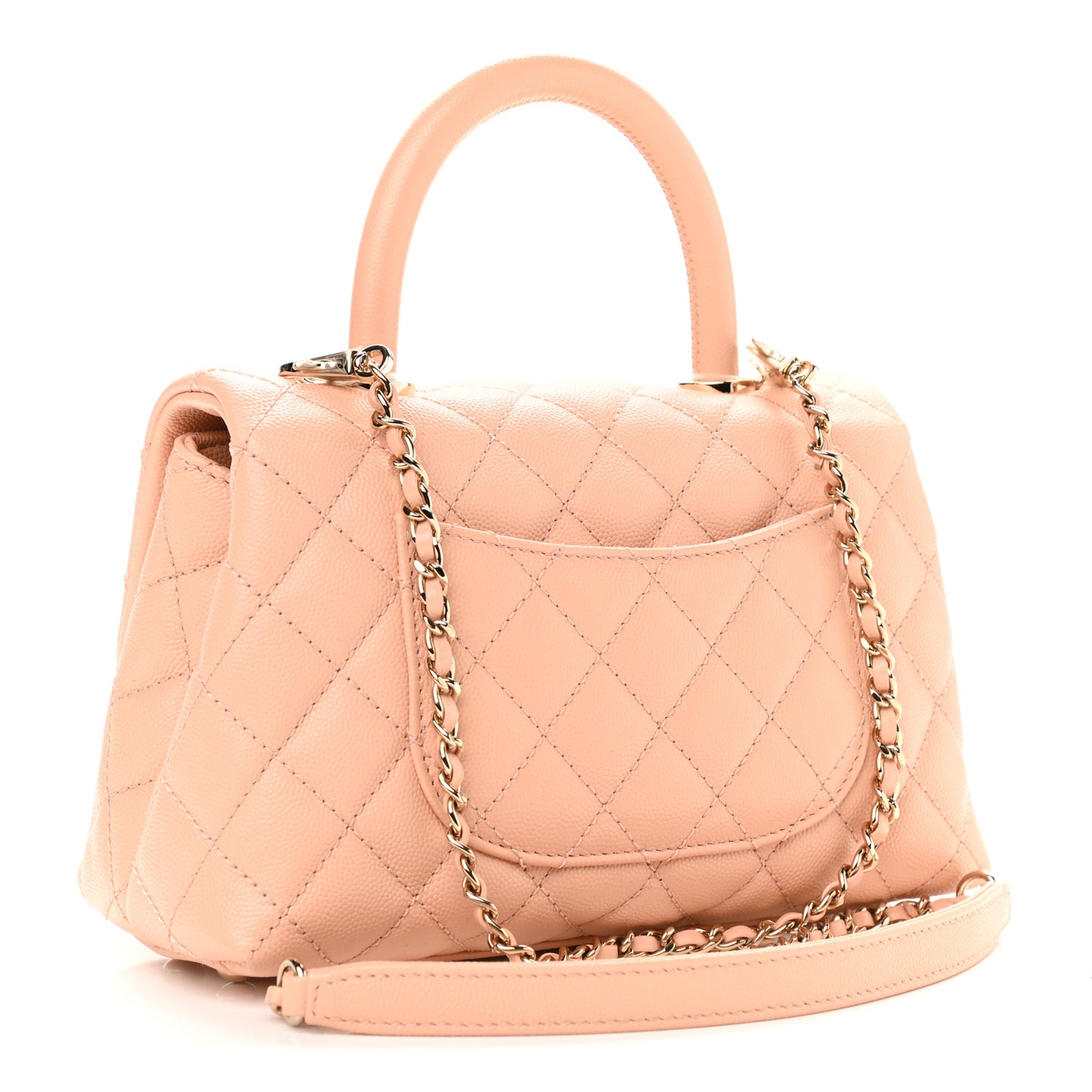 Caviar Quilted Mini Coco Handle Flap Light Pink