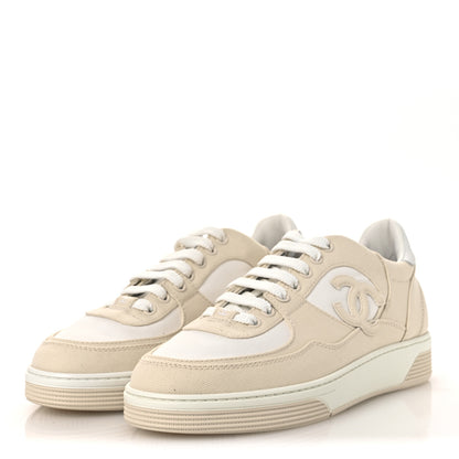 Chanel Cotton Sneakers 40 Light Beige White 4 of 11