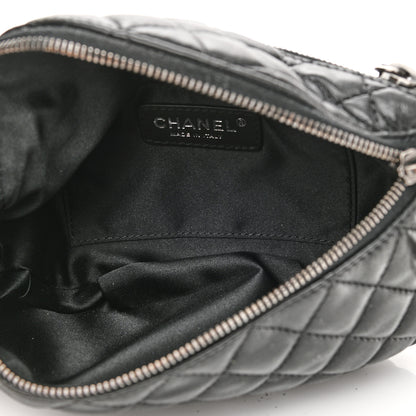 Chanel Lambskin Quilted Banane Waist Bag Fanny Pack Black 5 of 10