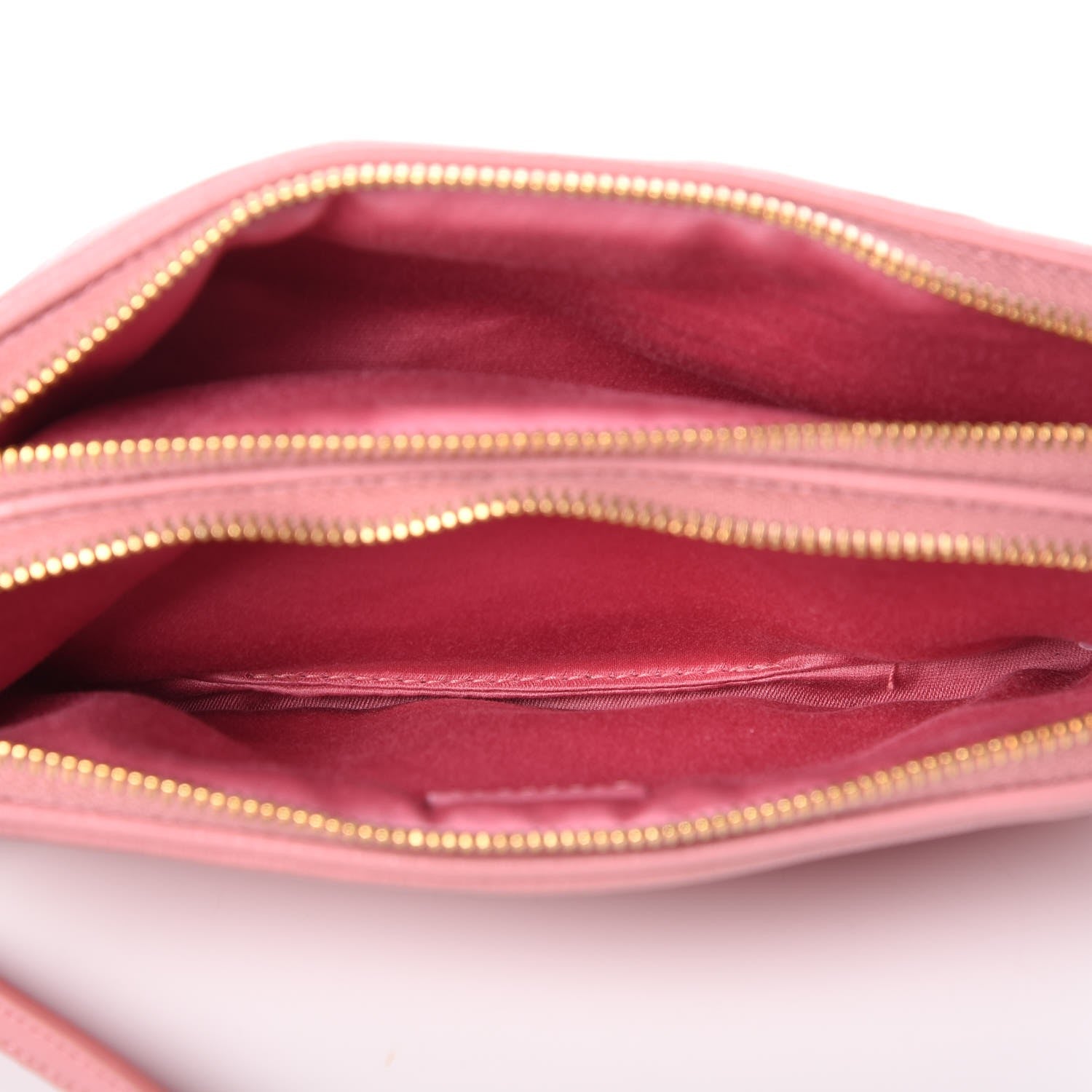 Miu Miu Goatskin Madras Double Zip Crossbody Bag Rosa 6 of 10
