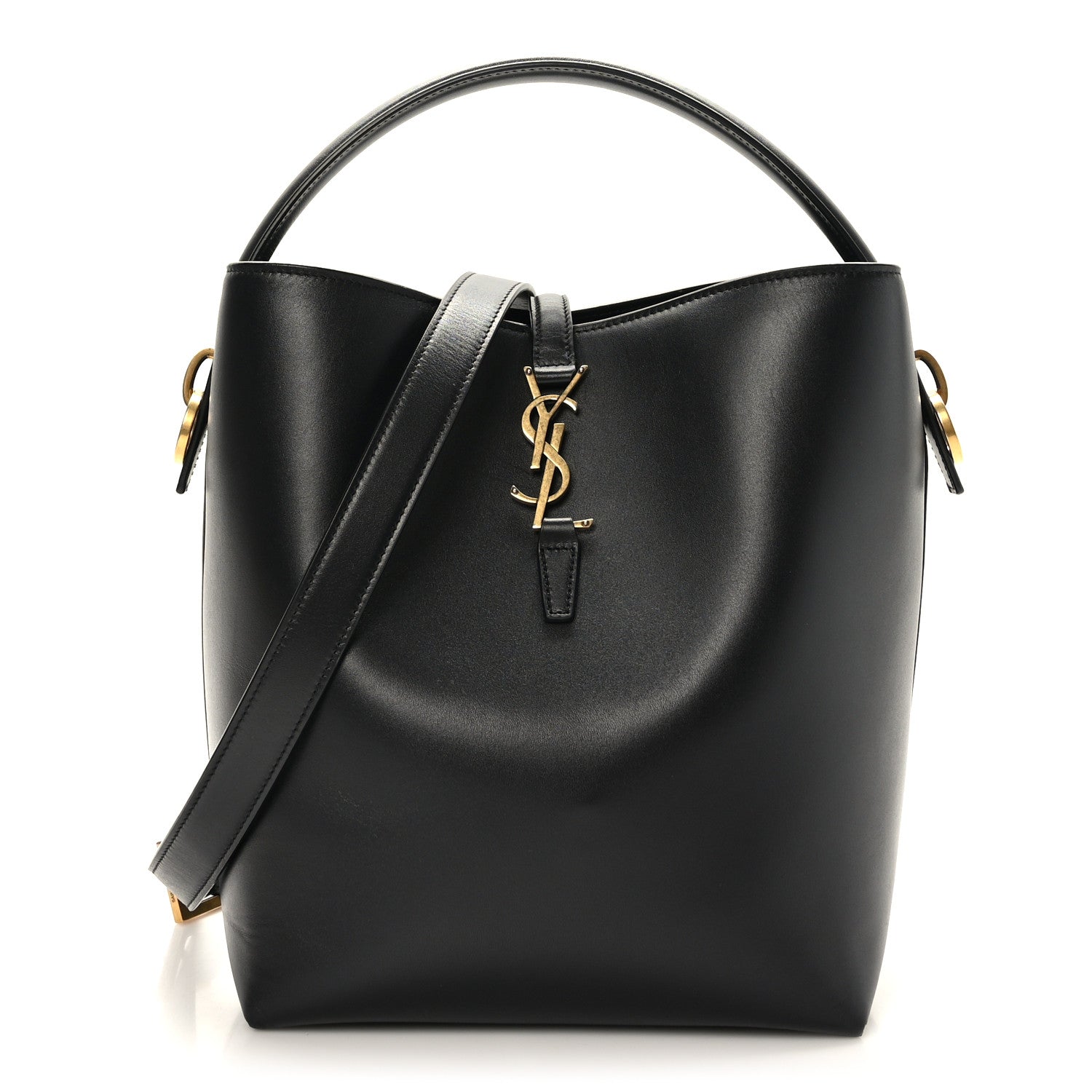 Saint Laurent Shiny Calfskin Le 37 Bucket Bag Black 2 of 11
