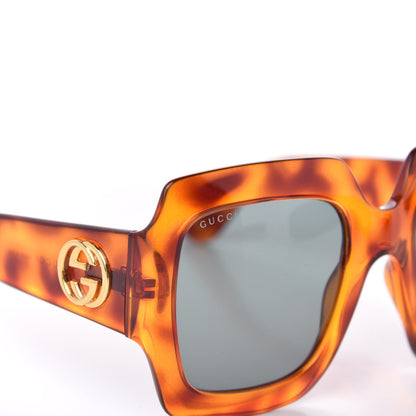 Gucci Acetate Square Frame Sunglasses GG 0053S Havana 7 of 8