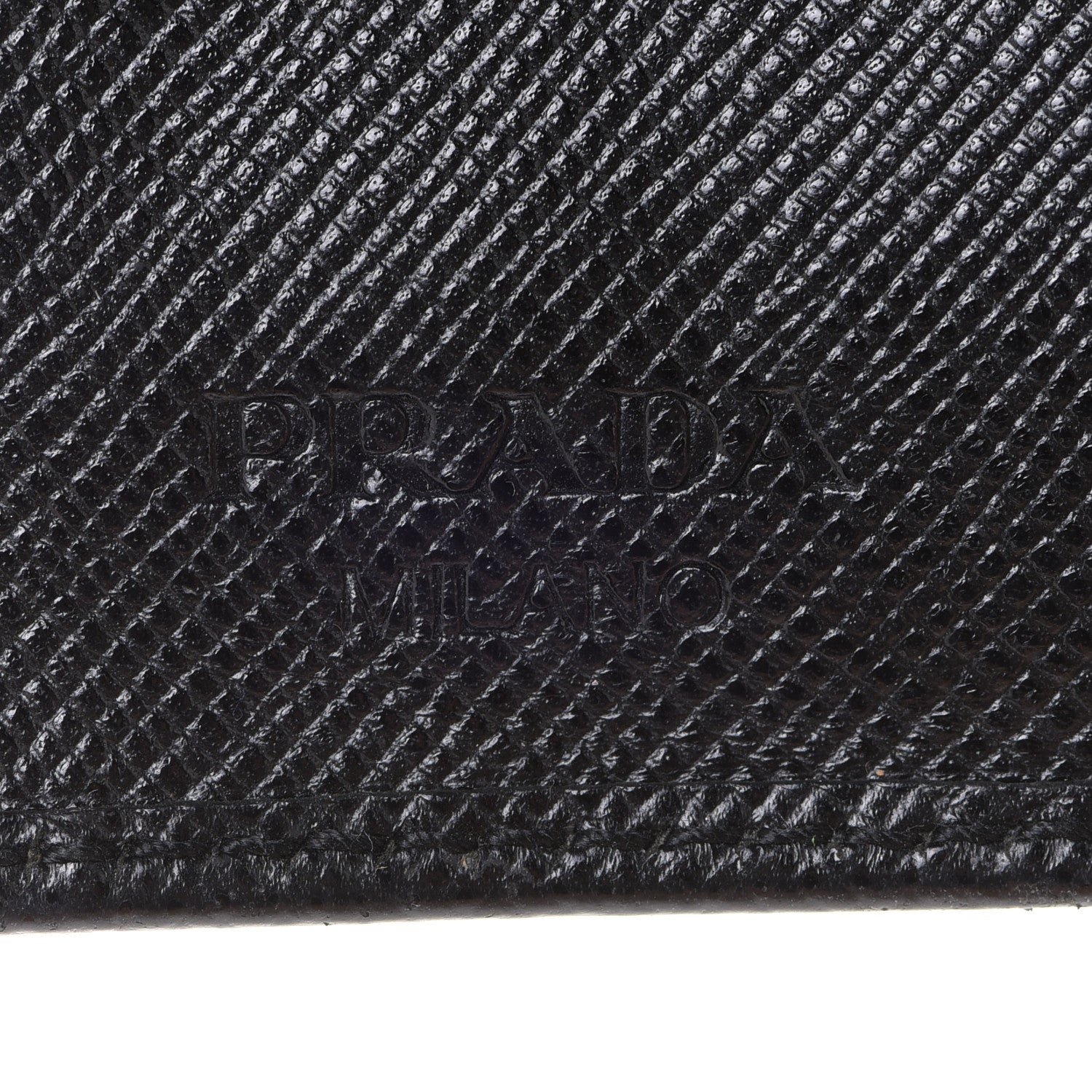 Prada Saffiano Metal French Flap Compact Wallet Black 6 of 7