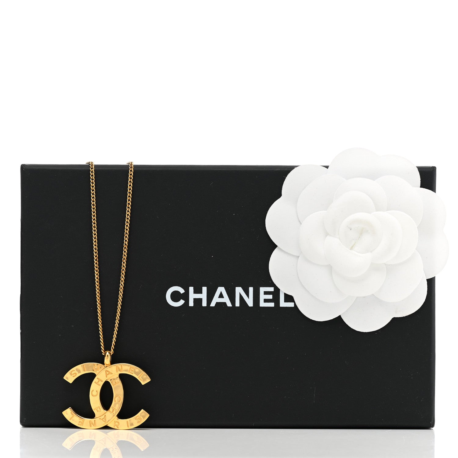 Chanel Metal CC Paris Button Necklace Gold 6 of 6