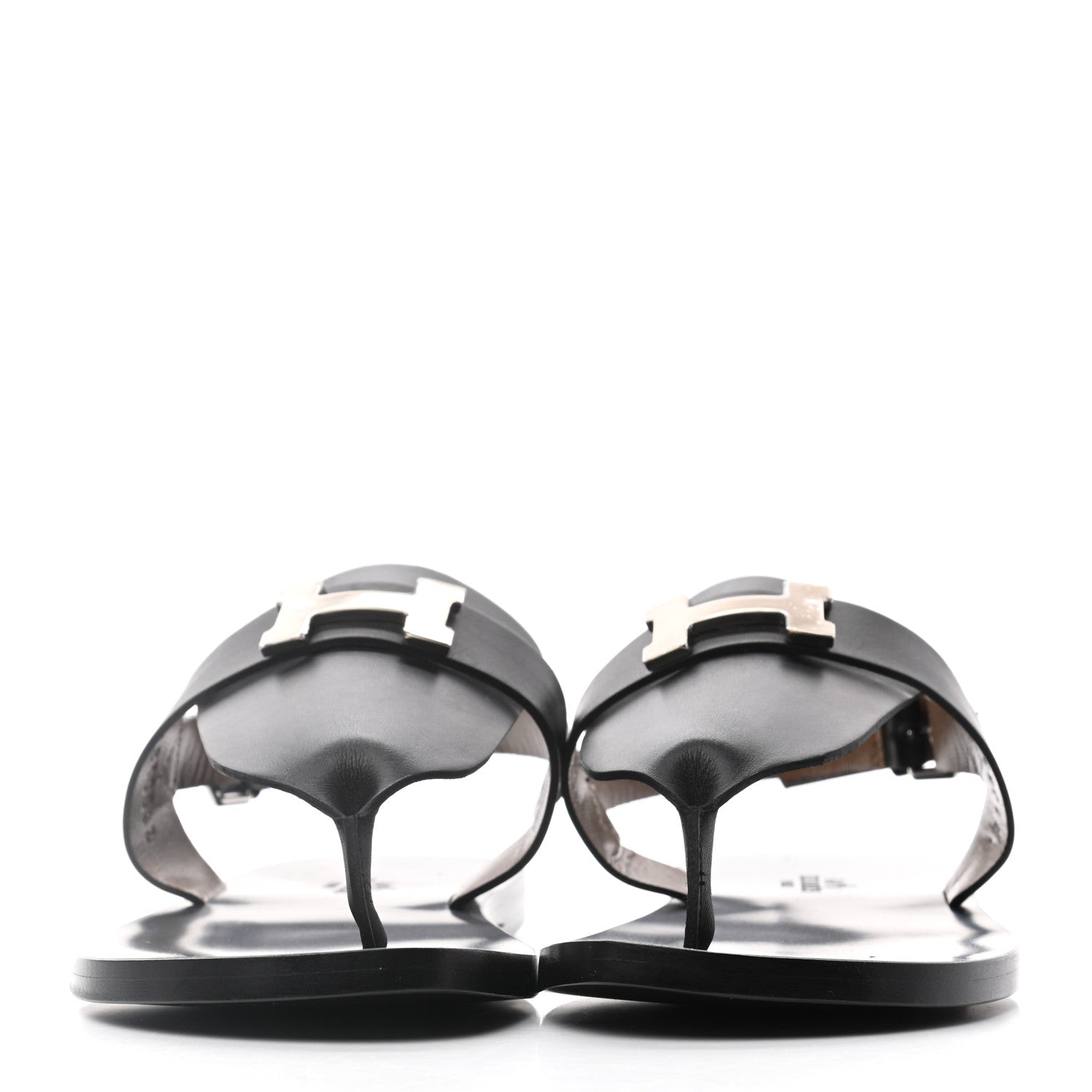 Hermes Calfskin Sandals 37 Black 2 of 8