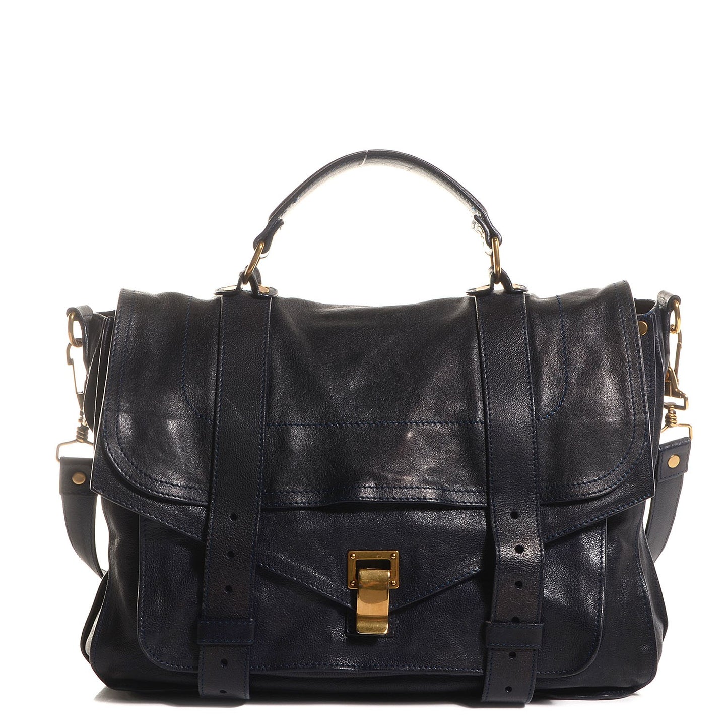 Lambskin PS1 Large Satchel Midnight
