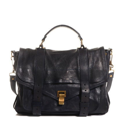 Proenza Schouler Lambskin PS1 Large Satchel Midnight 1 of 12