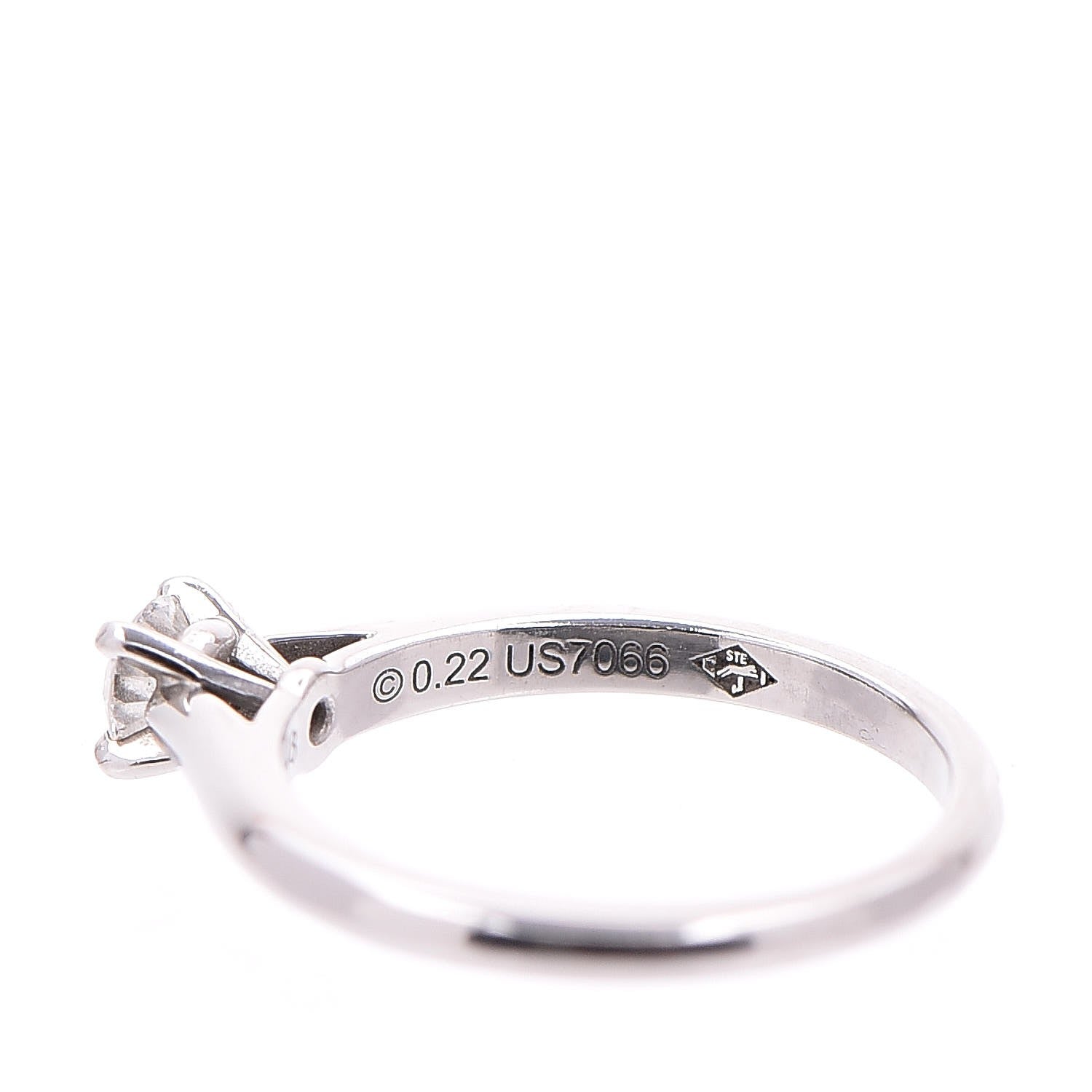 Cartier Platinum .22ct Diamond Solitaire Engagement Ring 48 4.5 7 of 10