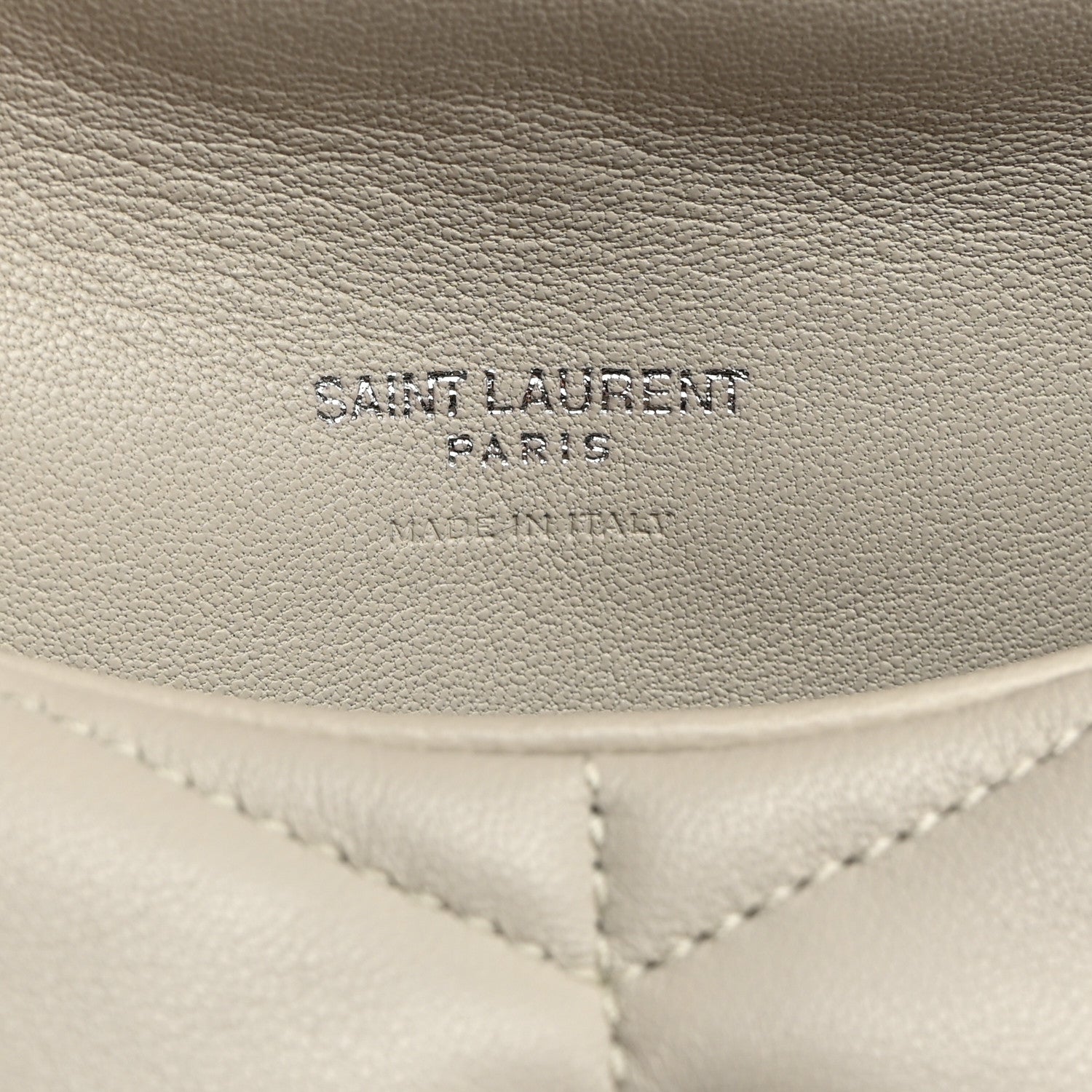 Saint Laurent Lambskin Monogram Loulou Puffer Pouch Clutch Crema Soft 7 of 9