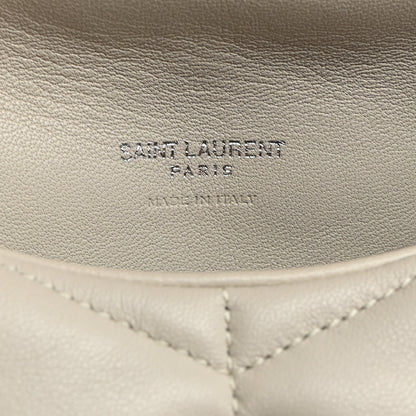Saint Laurent Lambskin Monogram Loulou Puffer Pouch Clutch Crema Soft 7 of 9