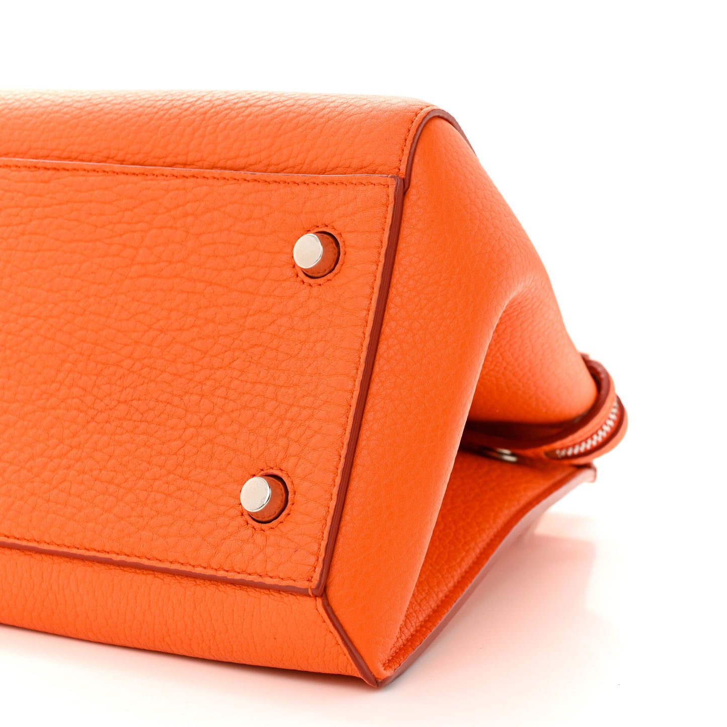 Grained Calfskin Medium Edge Shoulder Bag Vermillion