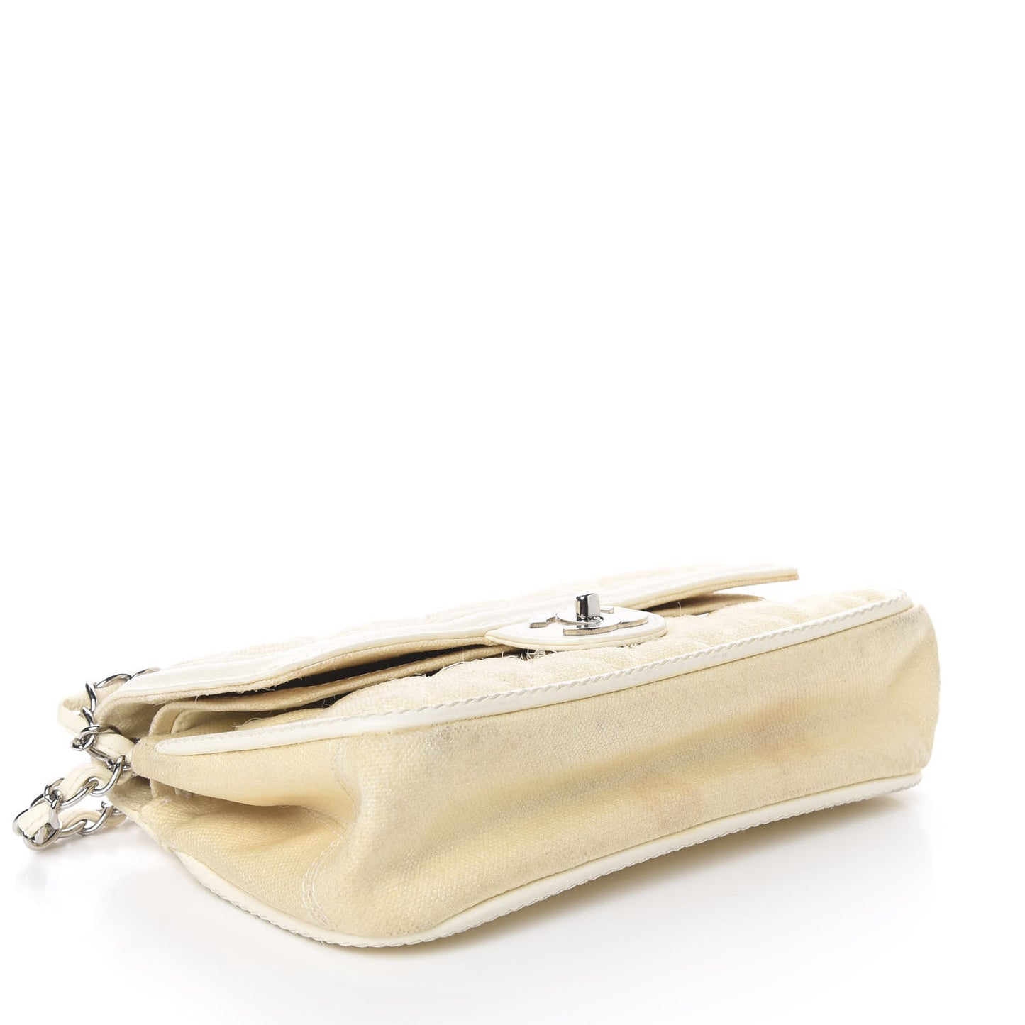Canvas Quilted Medium Flap Beige