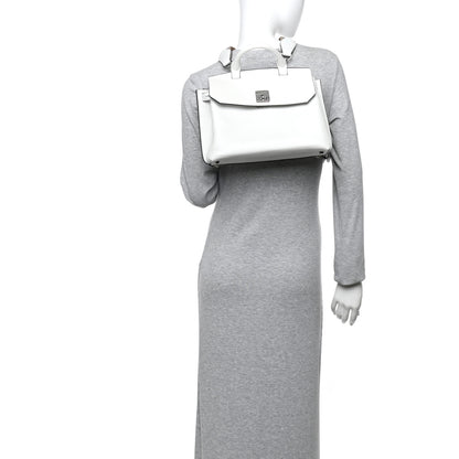 MCM Grained Calfskin Medium Milla Convertible Backpack White Flake 2 of 13