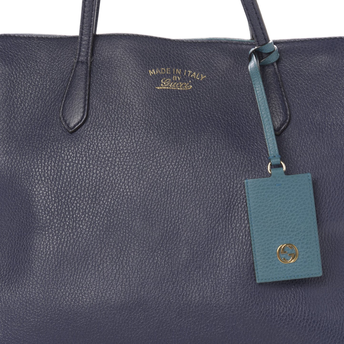 Dollar Calfskin Medium Swing Tote Marine Deep Cobalt