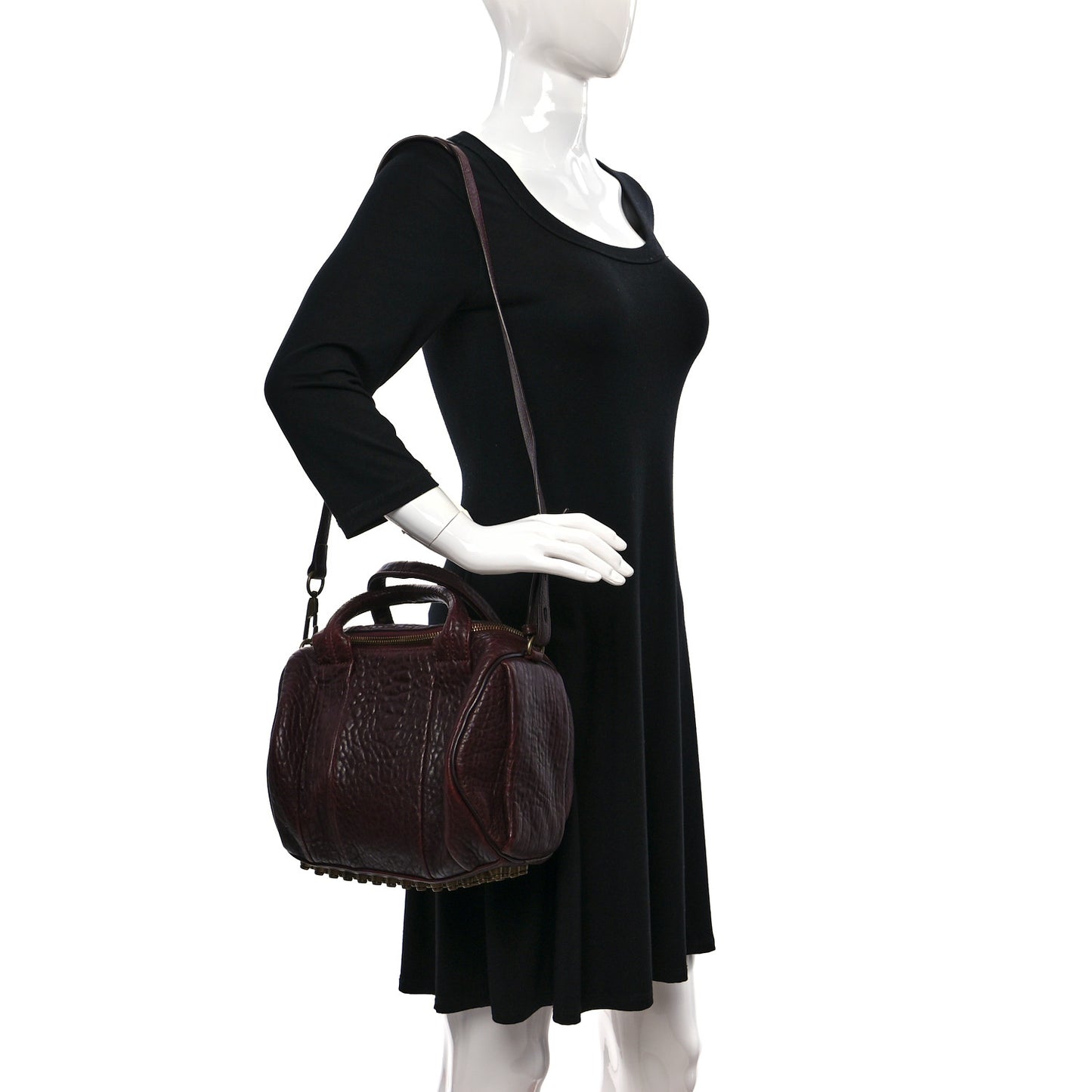 Pebbled Lambskin Mini Rockie Matte Oxblood